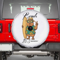 Bruh Its Summer Spare Tire Cover Funny Capybara Surfer Beach Vacation Gift