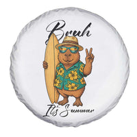 Bruh Its Summer Spare Tire Cover Funny Capybara Surfer Beach Vacation Gift