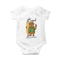 Bruh Its Summer Baby Onesie Funny Capybara Surfer Beach Vacation Gift