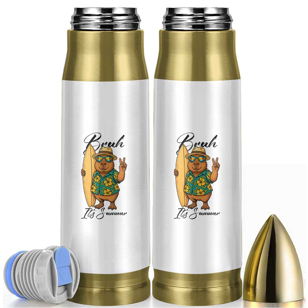 Bruh Its Summer Bullet Tumbler Funny Capybara Surfer Beach Vacation Gift