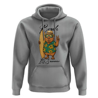 Bruh Its Summer Hoodie Funny Capybara Surfer Beach Vacation Gift