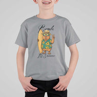 Bruh Its Summer T Shirt For Kid Funny Capybara Surfer Beach Vacation Gift