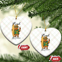 Bruh Its Summer Ceramic Ornament Funny Capybara Surfer Beach Vacation Gift