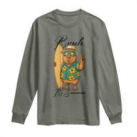 Bruh Its Summer Long Sleeve Shirt Funny Capybara Surfer Beach Vacation Gift