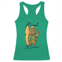 Bruh Its Summer Racerback Tank Top Funny Capybara Surfer Beach Vacation Gift