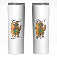 Bruh Its Summer Skinny Tumbler Funny Capybara Surfer Beach Vacation Gift