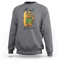Bruh Its Summer Sweatshirt Funny Capybara Surfer Beach Vacation Gift