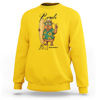 Bruh Its Summer Sweatshirt Funny Capybara Surfer Beach Vacation Gift