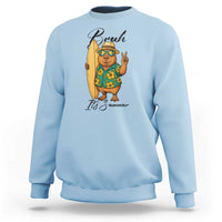 Bruh Its Summer Sweatshirt Funny Capybara Surfer Beach Vacation Gift