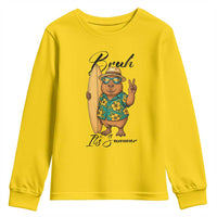 Bruh Its Summer Youth Sweatshirt Funny Capybara Surfer Beach Vacation Gift