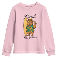 Bruh Its Summer Youth Sweatshirt Funny Capybara Surfer Beach Vacation Gift