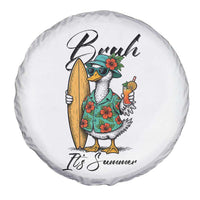 Bruh Its Summer Spare Tire Cover Funny Hawaiian Goose Surfer Graphic