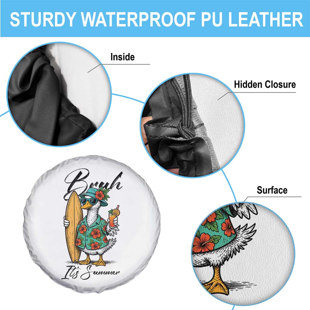 Bruh Its Summer Spare Tire Cover Funny Hawaiian Goose Surfer Graphic
