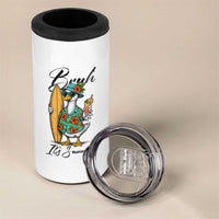 Bruh Its Summer 4 in 1 Can Cooler Tumbler Funny Hawaiian Goose Surfer Graphic