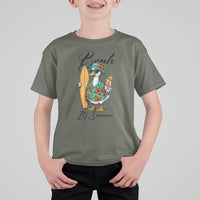 Bruh Its Summer T Shirt For Kid Funny Hawaiian Goose Surfer Graphic