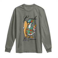 Bruh Its Summer Long Sleeve Shirt Funny Hawaiian Goose Surfer Graphic