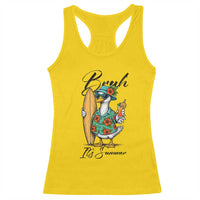 Bruh Its Summer Racerback Tank Top Funny Hawaiian Goose Surfer Graphic