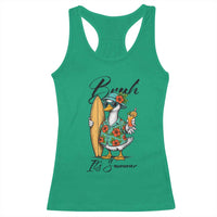 Bruh Its Summer Racerback Tank Top Funny Hawaiian Goose Surfer Graphic