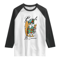 Bruh Its Summer Raglan Shirt Funny Hawaiian Goose Surfer Graphic