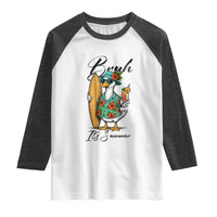 Bruh Its Summer Raglan Shirt Funny Hawaiian Goose Surfer Graphic