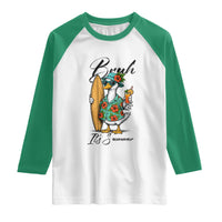 Bruh Its Summer Raglan Shirt Funny Hawaiian Goose Surfer Graphic