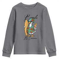 Bruh Its Summer Youth Sweatshirt Funny Hawaiian Goose Surfer Graphic