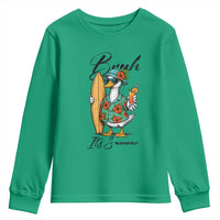 Bruh Its Summer Youth Sweatshirt Funny Hawaiian Goose Surfer Graphic