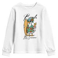 Bruh Its Summer Youth Sweatshirt Funny Hawaiian Goose Surfer Graphic