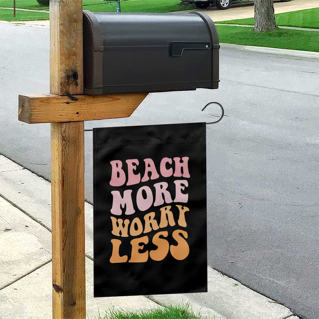 Beach More Worry Less Garden Flag Boho Summer Vacation