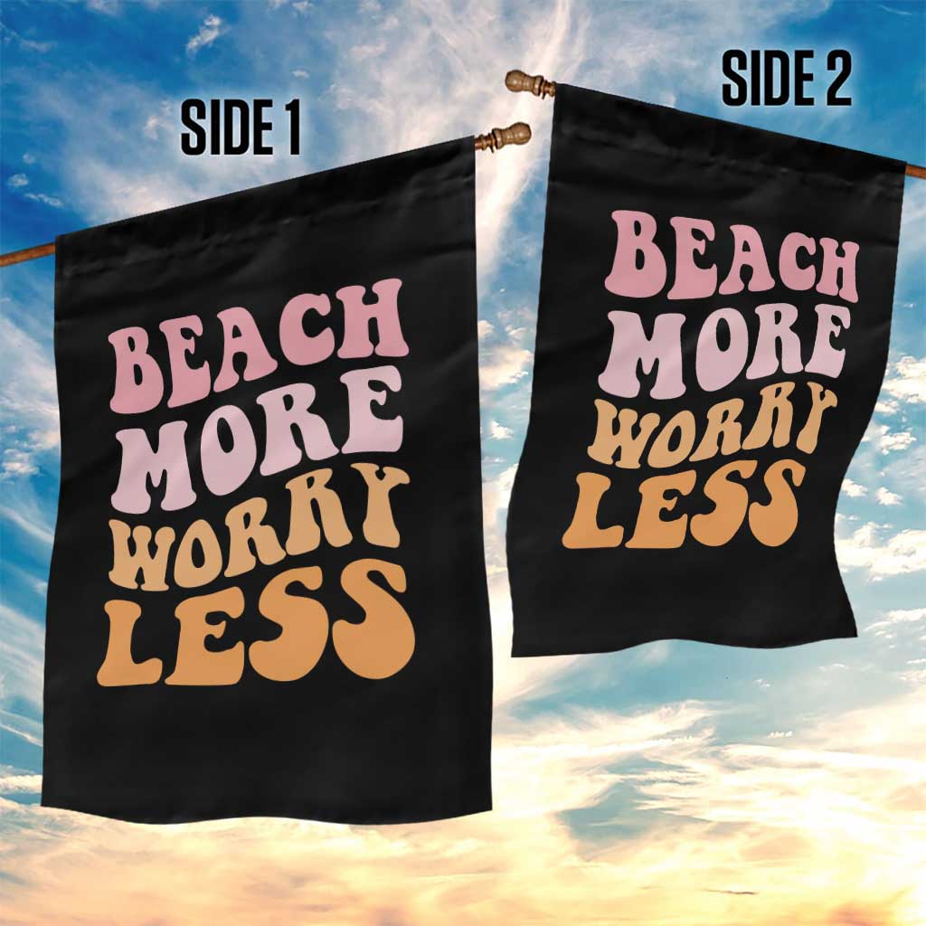 Beach More Worry Less Garden Flag Boho Summer Vacation
