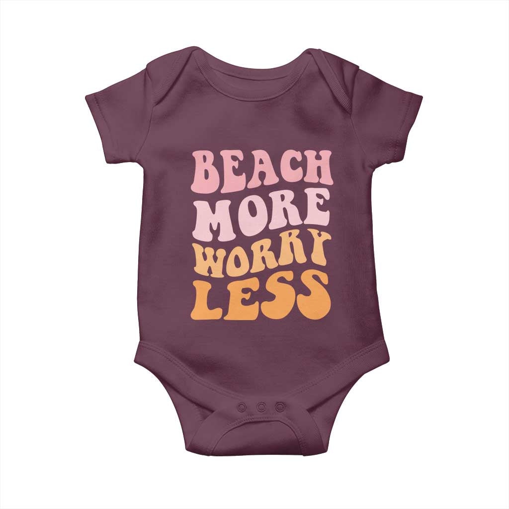 Beach More Worry Less Baby Onesie Boho Summer Vacation