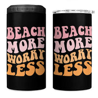 Beach More Worry Less 4 in 1 Can Cooler Tumbler Boho Summer Vacation