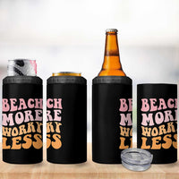 Beach More Worry Less 4 in 1 Can Cooler Tumbler Boho Summer Vacation