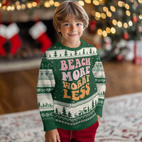 Beach More Worry Less Ugly Christmas Sweater Boho Summer Vacation