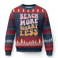 Beach More Worry Less Ugly Christmas Sweater Boho Summer Vacation