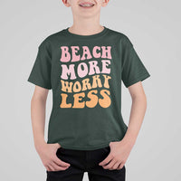 Beach More Worry Less T Shirt For Kid Boho Summer Vacation