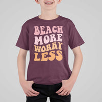 Beach More Worry Less T Shirt For Kid Boho Summer Vacation