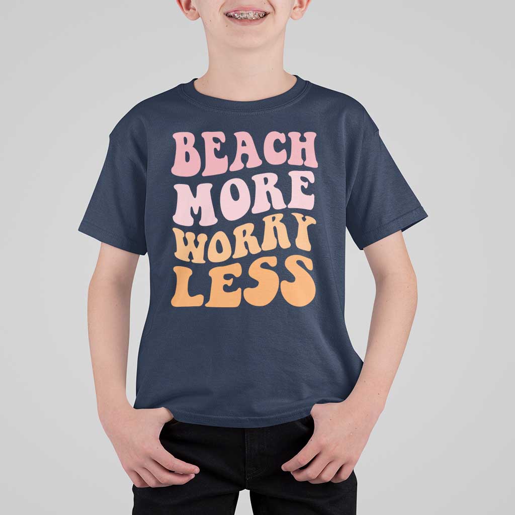 Beach More Worry Less T Shirt For Kid Boho Summer Vacation