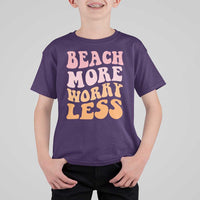 Beach More Worry Less T Shirt For Kid Boho Summer Vacation