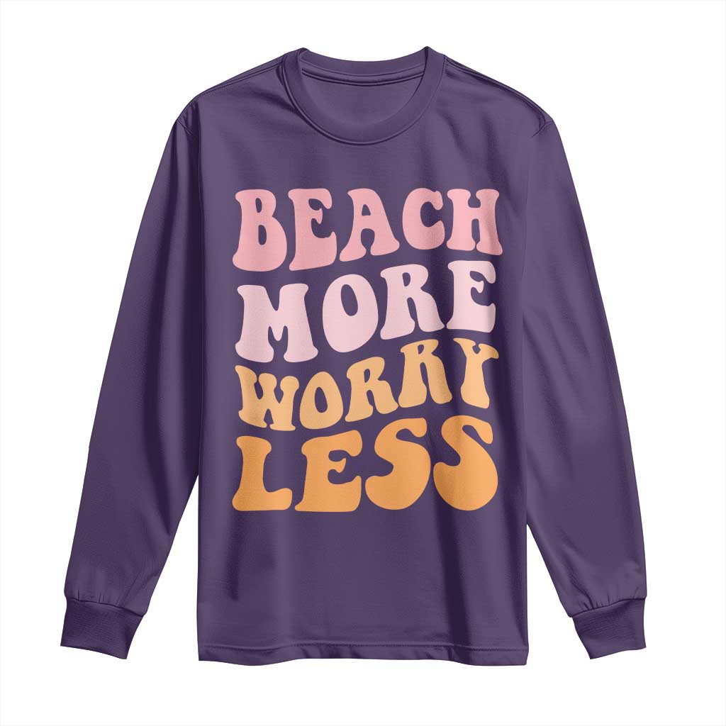 Beach More Worry Less Long Sleeve Shirt Boho Summer Vacation