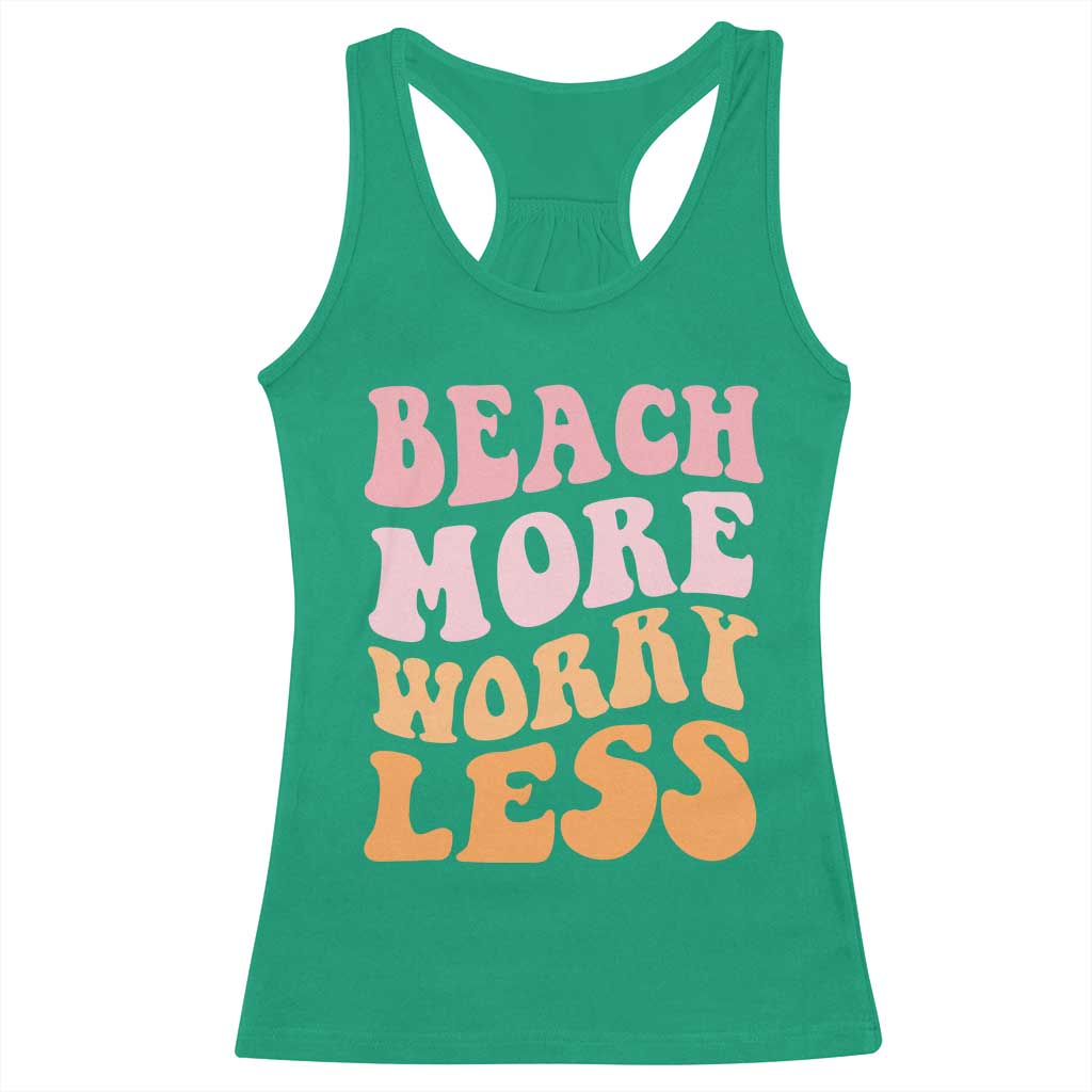 Beach More Worry Less Racerback Tank Top Boho Summer Vacation
