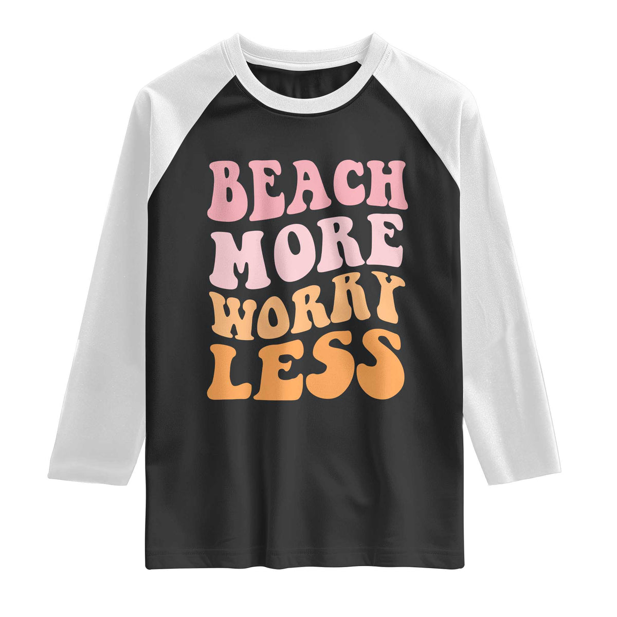 Beach More Worry Less Raglan Shirt Boho Summer Vacation