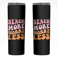 Beach More Worry Less Skinny Tumbler Boho Summer Vacation