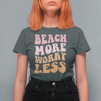 Beach More Worry Less T Shirt For Women Boho Summer Vacation