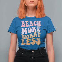 Beach More Worry Less T Shirt For Women Boho Summer Vacation