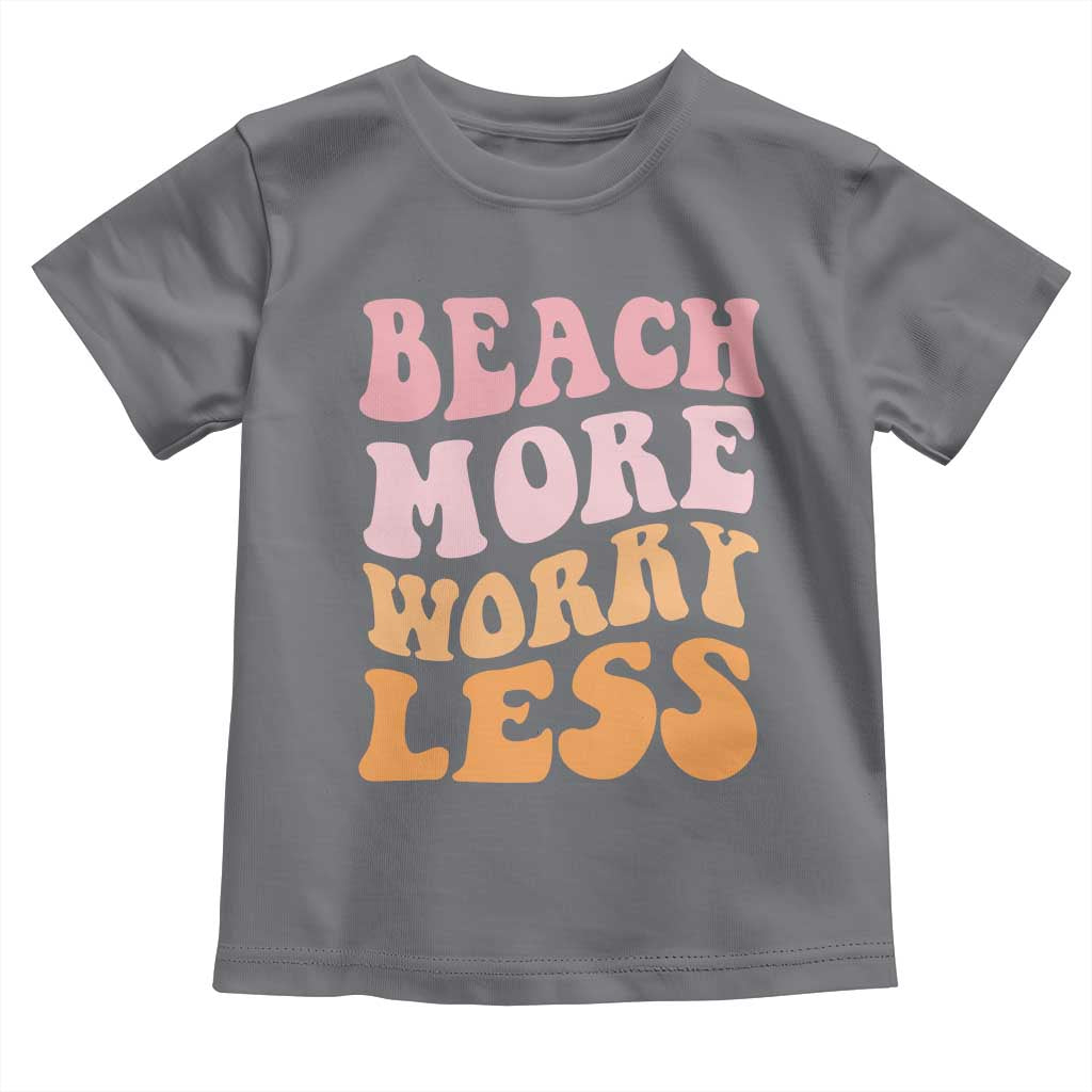 Beach More Worry Less Toddler T Shirt Boho Summer Vacation