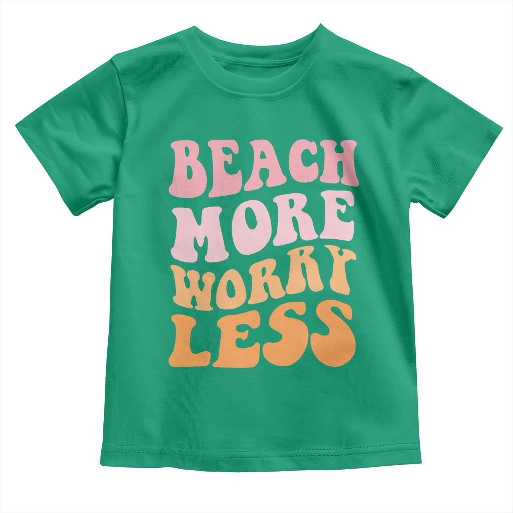 Beach More Worry Less Toddler T Shirt Boho Summer Vacation
