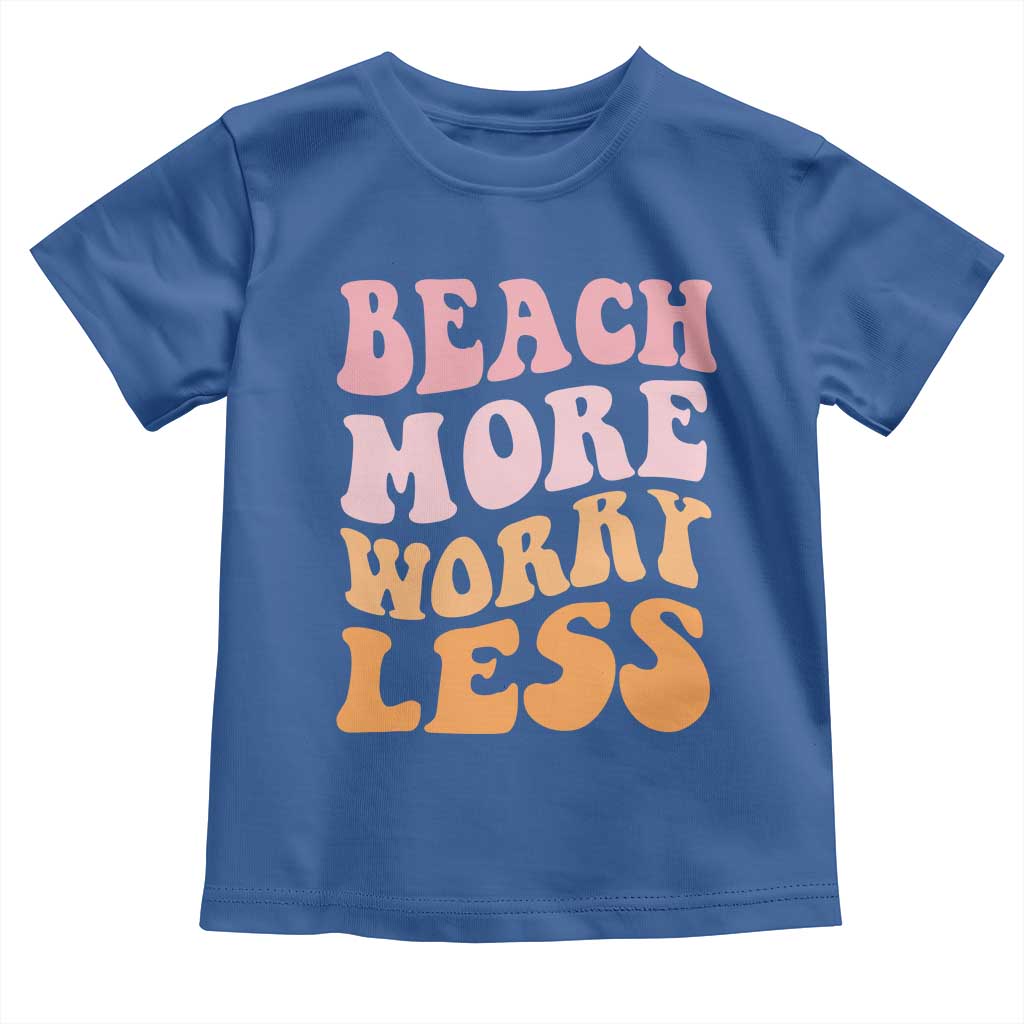 Beach More Worry Less Toddler T Shirt Boho Summer Vacation