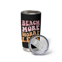 Beach More Worry Less Tumbler Cup Boho Summer Vacation