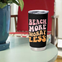 Beach More Worry Less Tumbler Cup Boho Summer Vacation